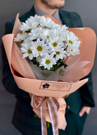 Моно букет №83 (3 хризантемы)